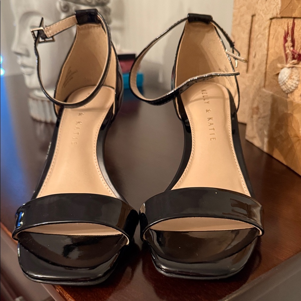 Kelly & Katie Black Patent Heels